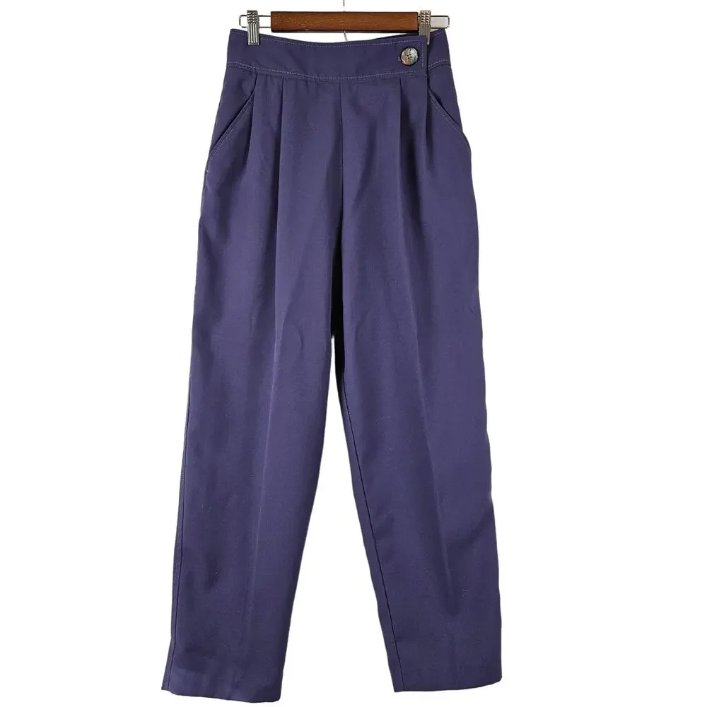 Condor‎ vintage purple work trouser 100% polyester high rise, size 11/12